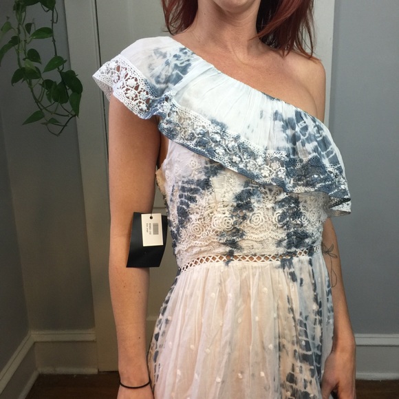 NWT Love Shack Fancy One Shoulder Pamela Dress - Picture 4 of 8